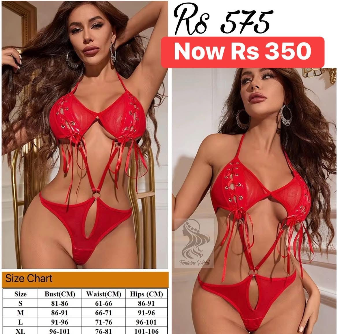 Red Faux Leather Bodysuit